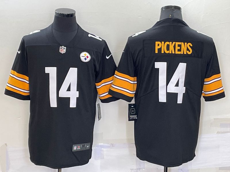 Men Pittsburgh Steelers 14 Pickens Black 2022 Nike Limited Vapor Untouchable NFL Jersey